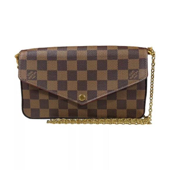 LOUIS VUITTON Shoulder Bag N40492 Damier canvas Chain Damier Pochette ferry used - Picture 1 of 10